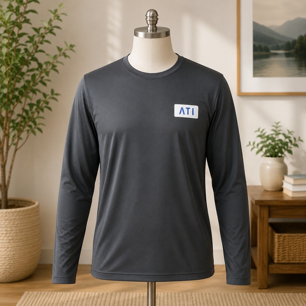 Sport-Tek Long Sleeve Shirt Mens Small‎ Black ATI Logo Performance Athletic Tee